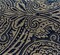 1 Yard Damask Upholstery Fabric in Navy Blue Gold and Silver 58 inch Width